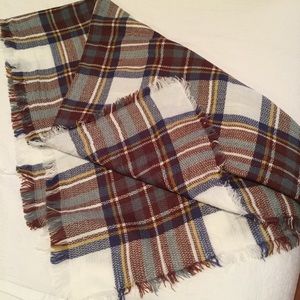 Plaid blanket scarf